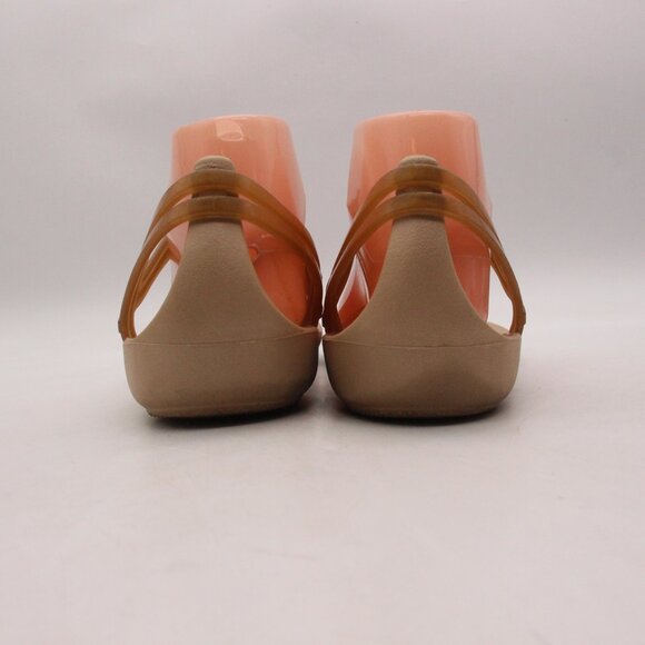Crocs Isabella T-Strap Jelly Sandals Women's Size 11 Bronze Iconic Comfort Flat - Picture 5 of 9